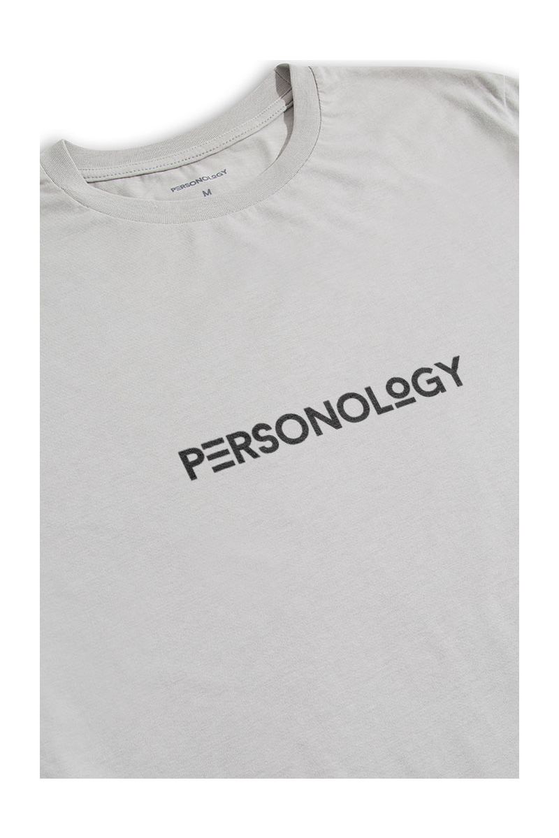 Grey Soft Fabric Personology Design Short Sleeve Tee