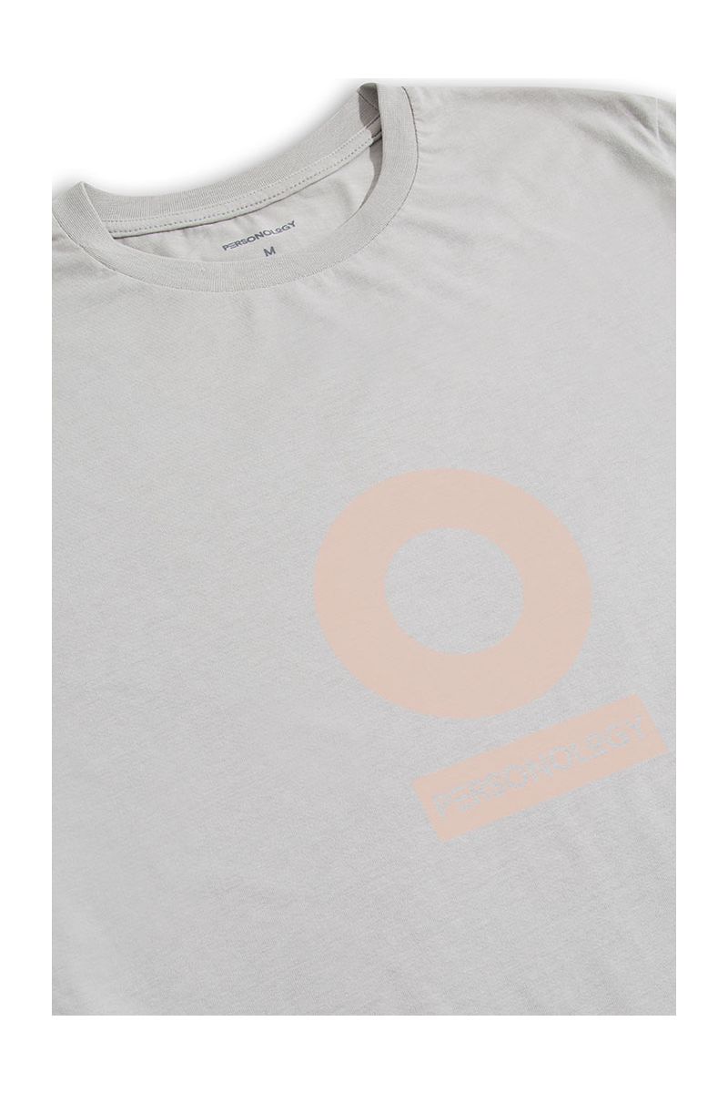 Grey Soft Fabric Personology Design Short Sleeve Tee