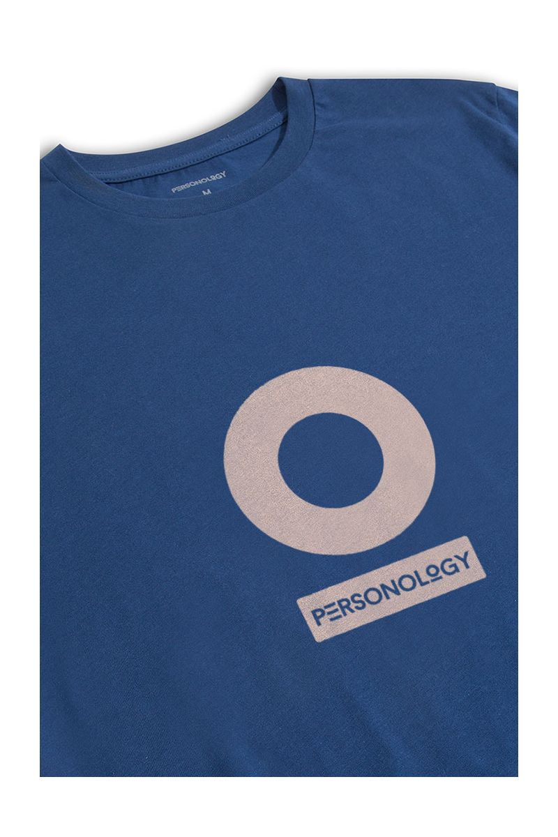 Navy Soft Fabric Personology Design Short Sleeve Tee