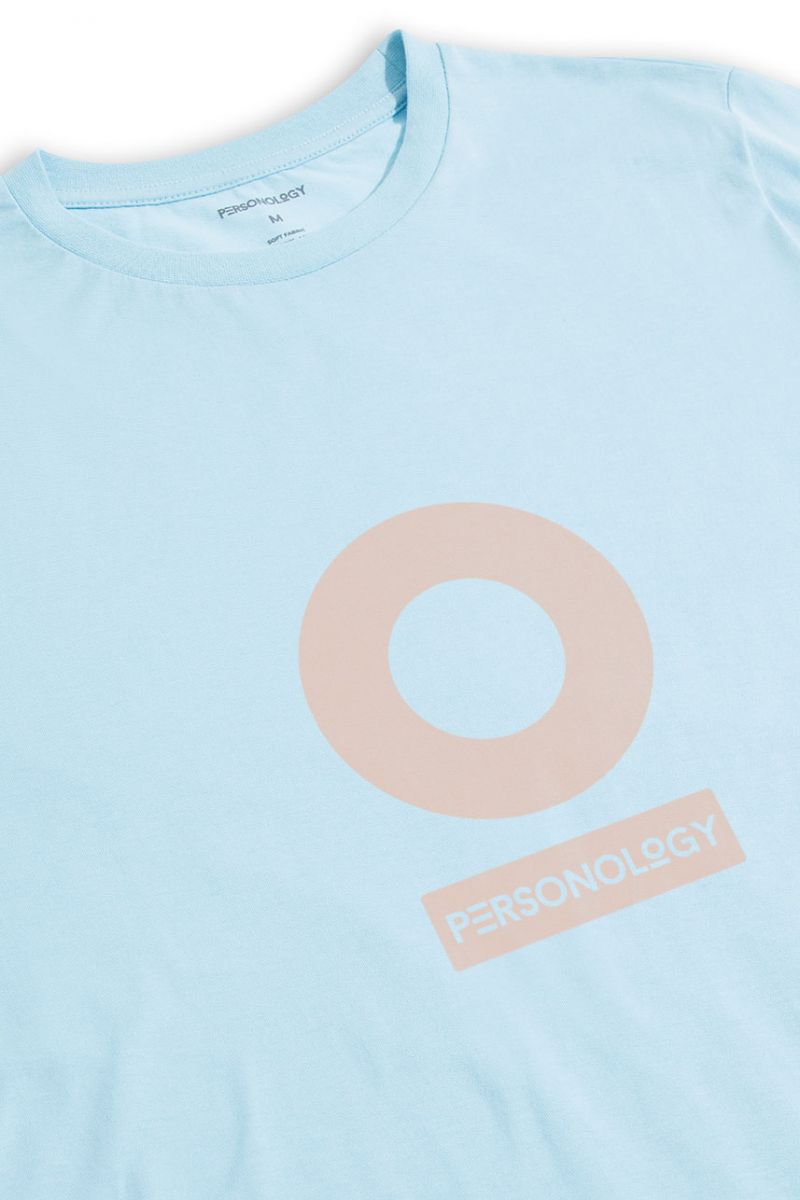 Blue Soft Fabric Personology Design Short Sleeve Tee
