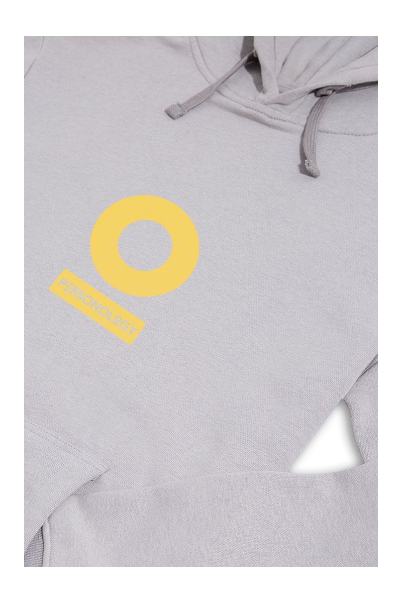 Grey Premium Cotton Personology Design Pullover Hoodie