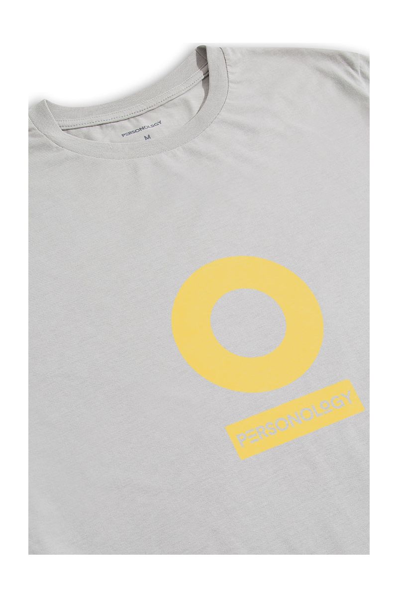 Grey Soft Fabric Personology Design Short Sleeve Tee