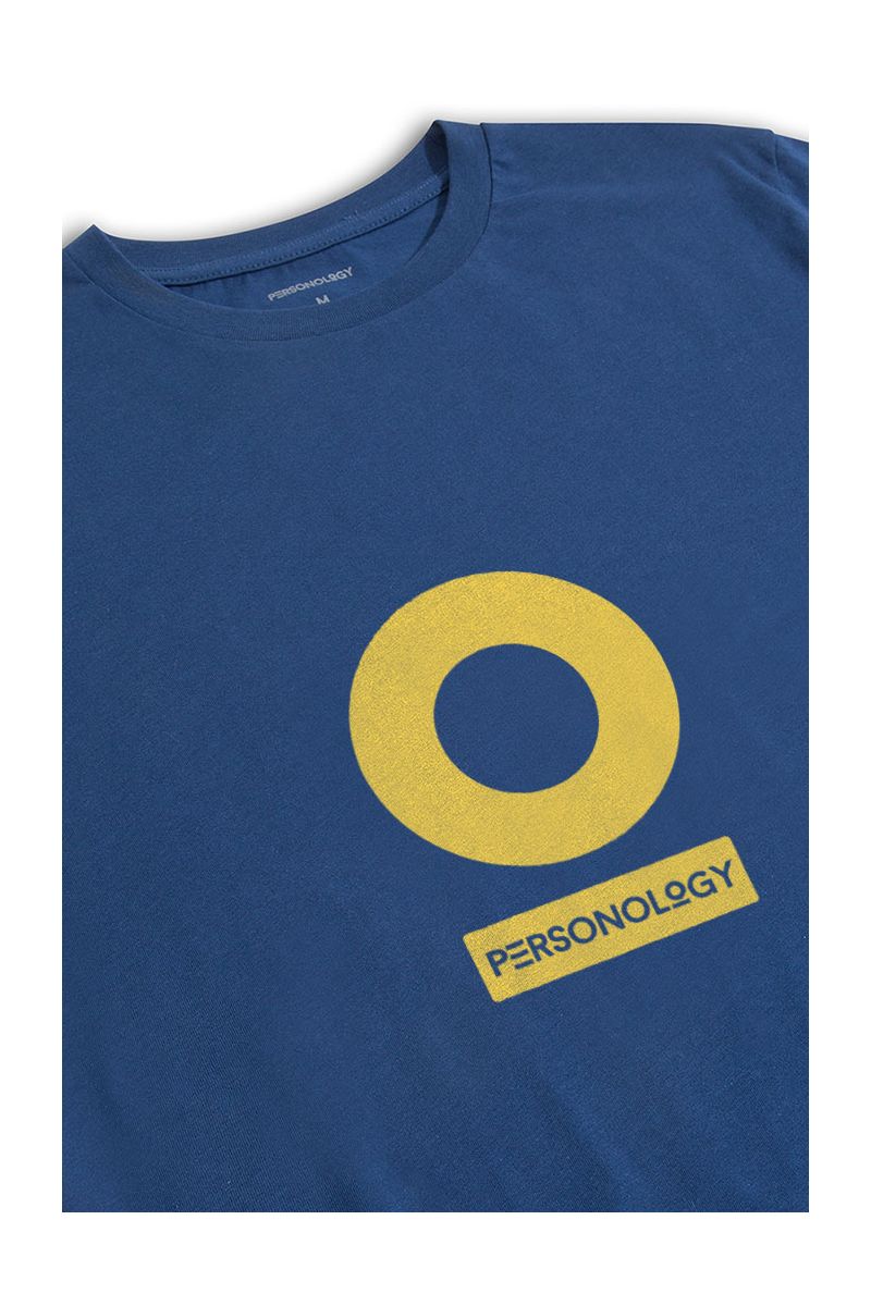 Navy Soft Fabric Personology Design Short Sleeve Tee