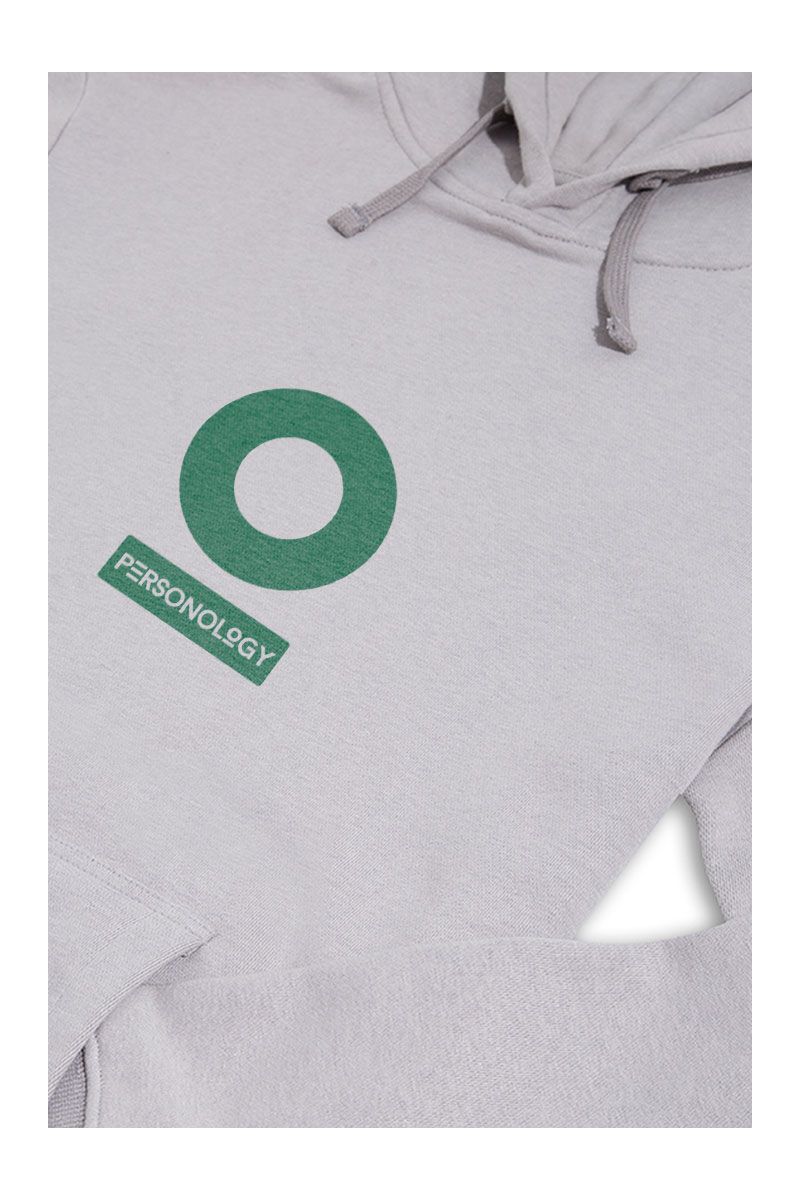 Grey Premium Cotton Personology Design Pullover Hoodie
