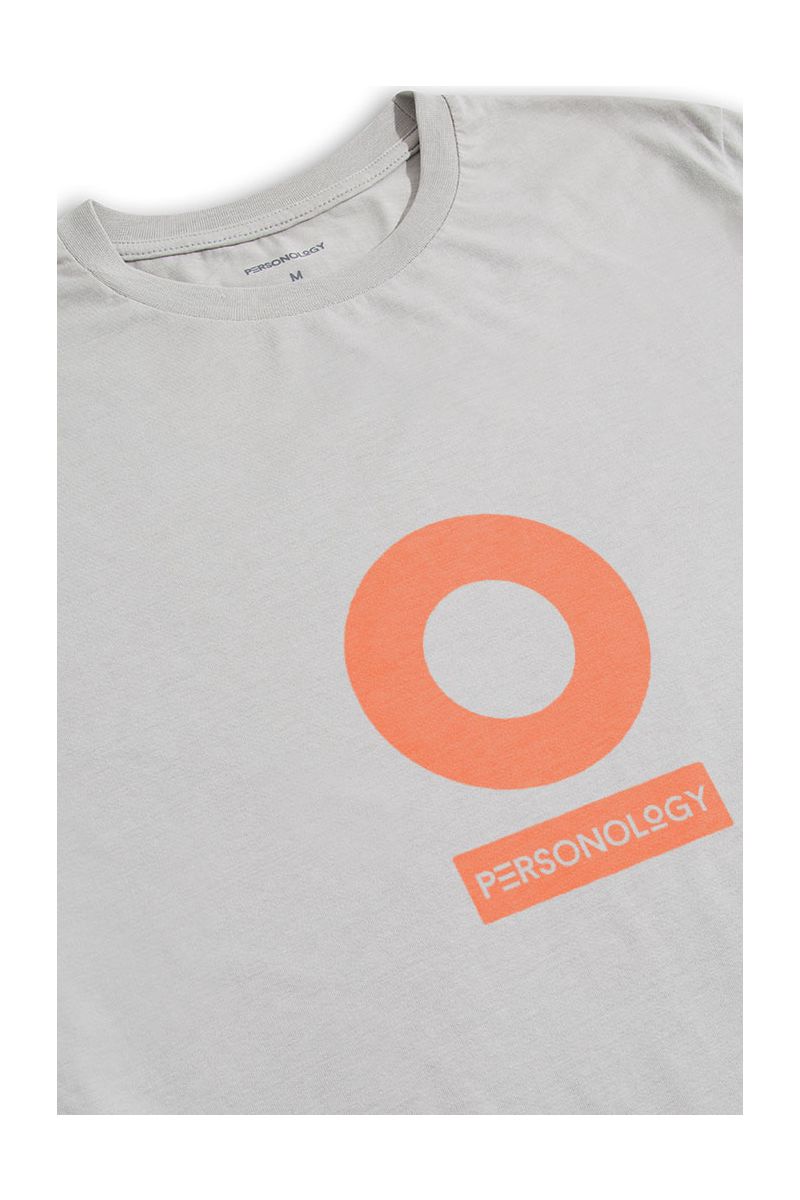 Grey Soft Fabric Personology Design Short Sleeve Tee