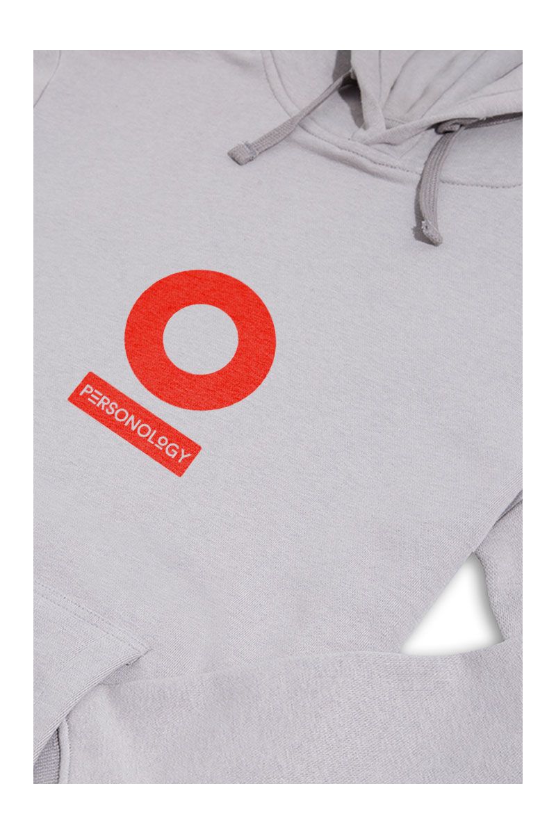 Grey Premium Cotton Personology Design Pullover Hoodie