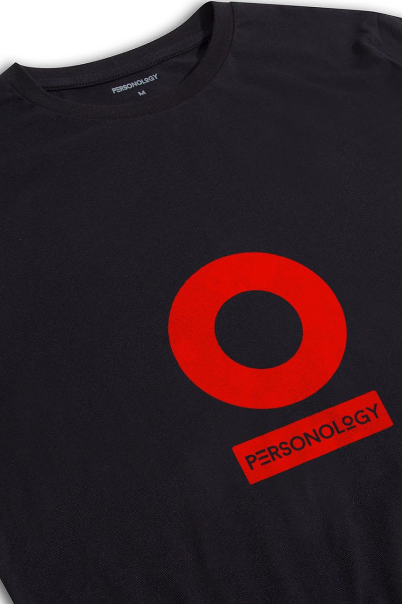 Black Soft Fabric Personology Design Short Sleeve Tee