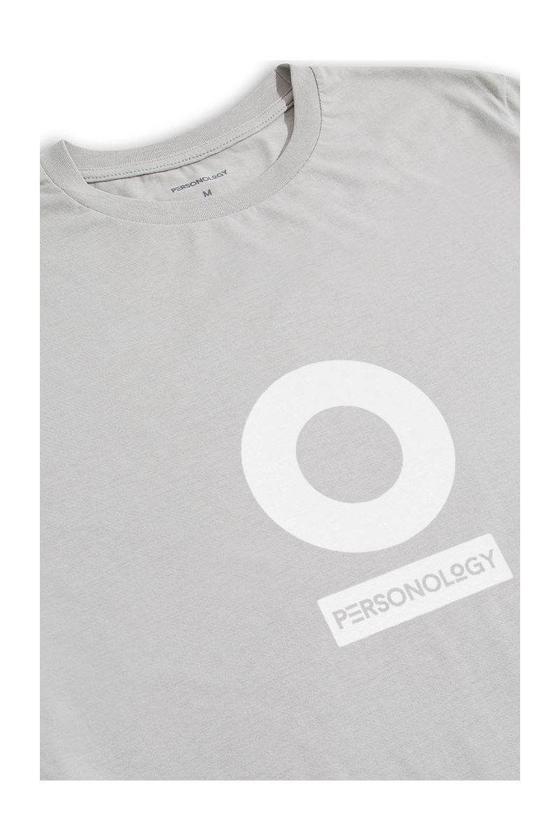 Grey Soft Fabric Personology Design Short Sleeve Tee