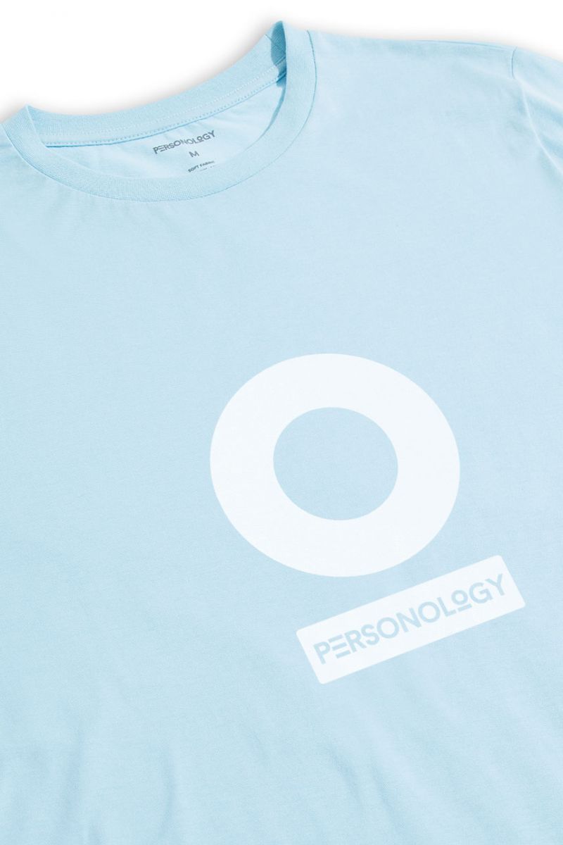 Blue Soft Fabric Personology Design Short Sleeve Tee