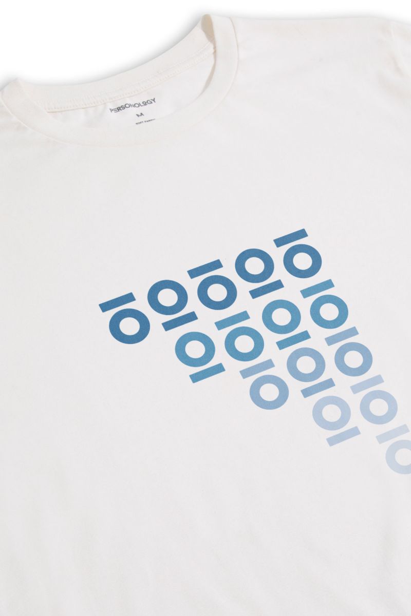 Off White Soft Fabric Personology Design Short Sleeve Tee