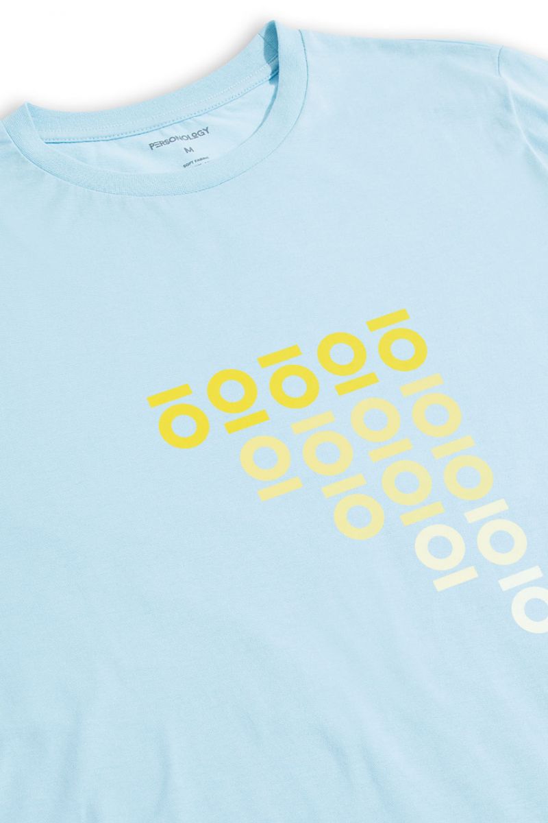 Blue Soft Fabric Personology Design Short Sleeve Tee