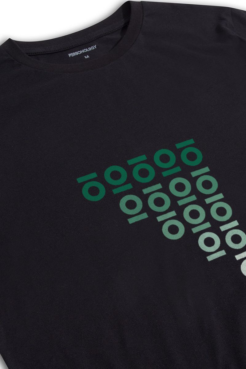 Black Soft Fabric Personology Design Short Sleeve Tee
