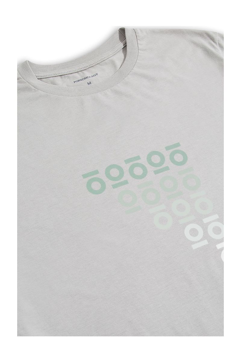 Grey Soft Fabric Personology Design Short Sleeve Tee