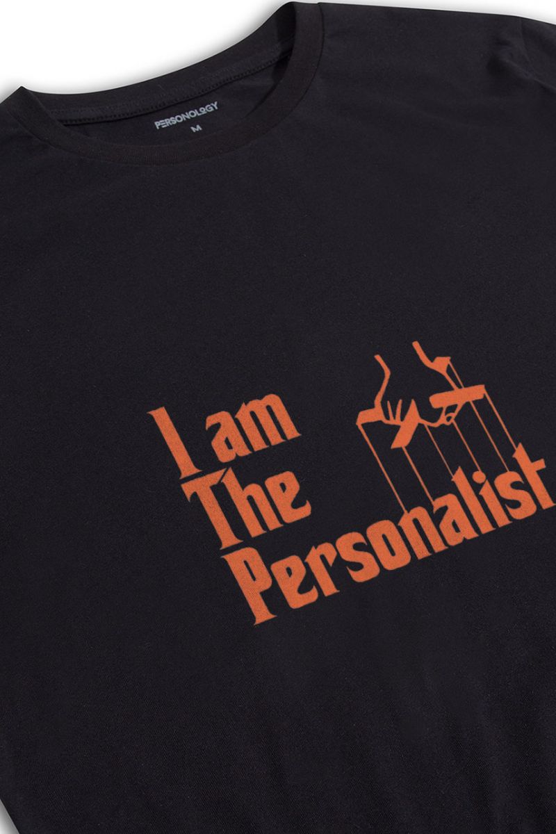 Black Soft Fabric I am Personalist Design Short Sleeve Tee