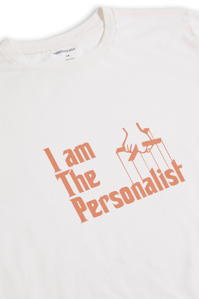 Off White Soft Fabric I am Personalist Design Short Sleeve Tee
