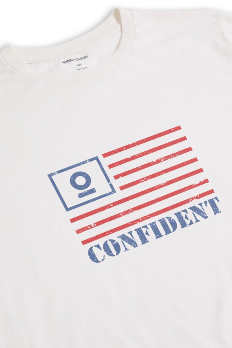 Off White Soft Fabric Confident Design Short Sleeve Tee