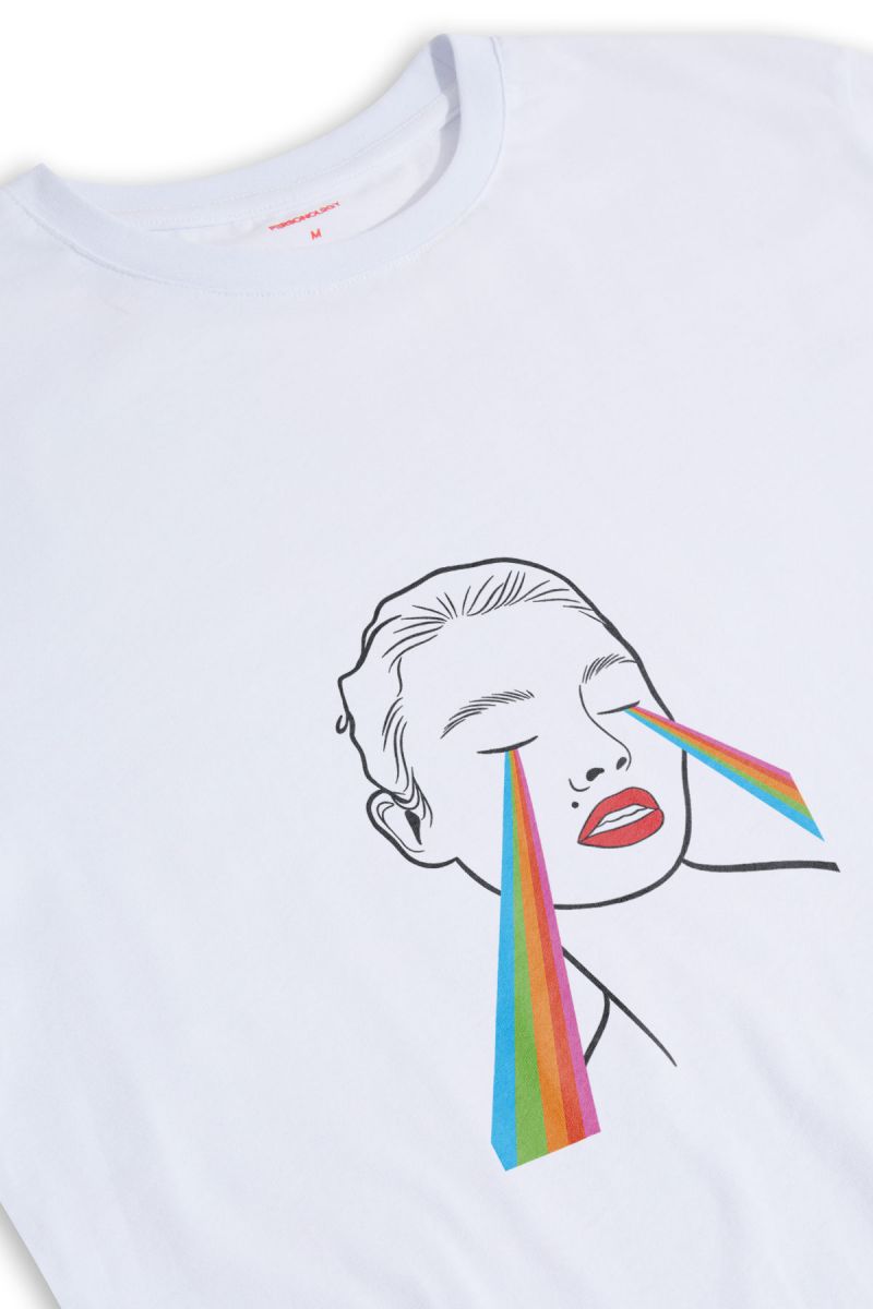 White Soft Fabric Happy Pride Design Short Sleeve Tee
