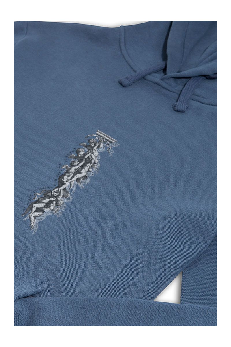 Navy Premium Cotton Angels Design Pullover Hoodie