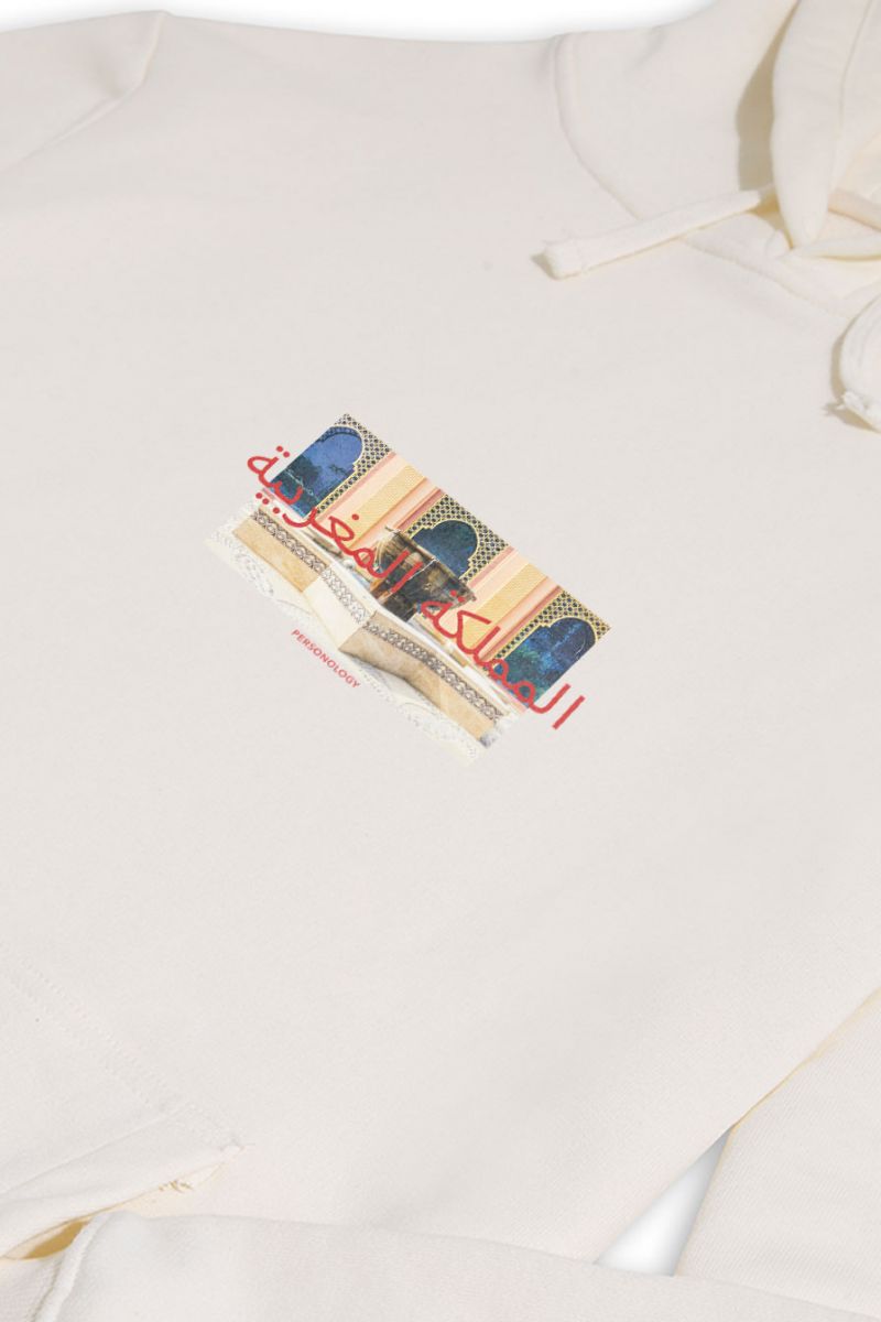 Ecru Premium Cotton Fountain Design Pullover Hoodie