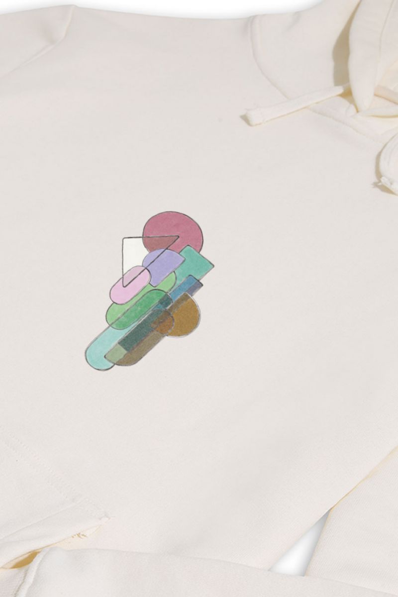 Ecru Premium Cotton Stained Glass Design Pullover Hoodie