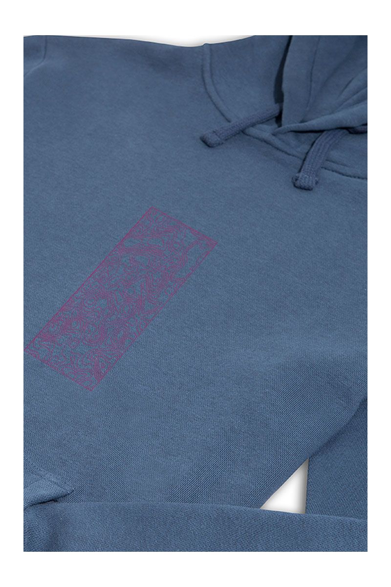 Navy Premium Cotton Wave Design Pullover Hoodie