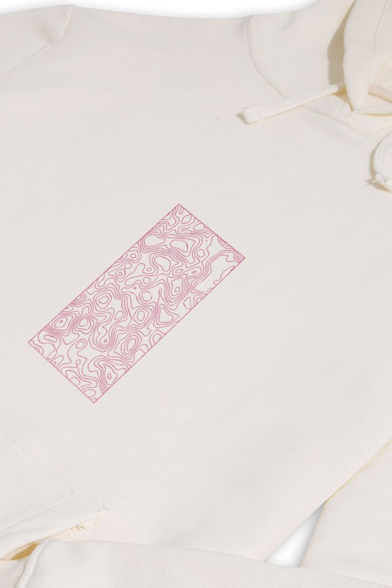Ecru Premium Cotton Wave Design Pullover Hoodie