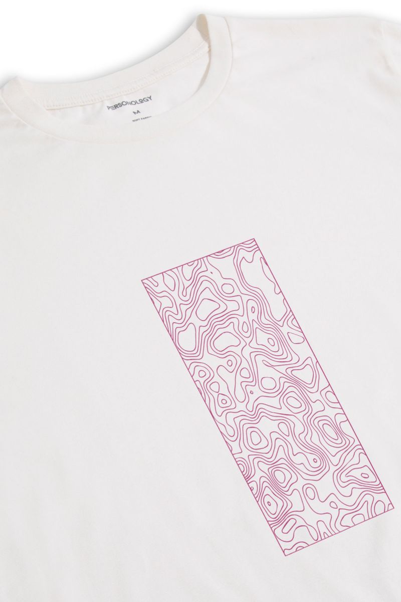 Off White Soft Fabric Wave Design Short Sleeve Tee