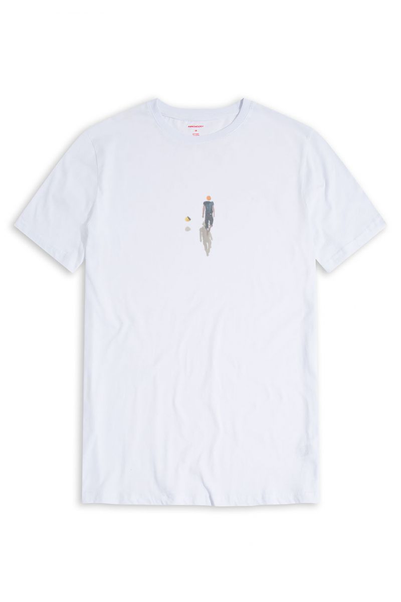 White Soft Fabric Flugi Design Short Sleeve Tee