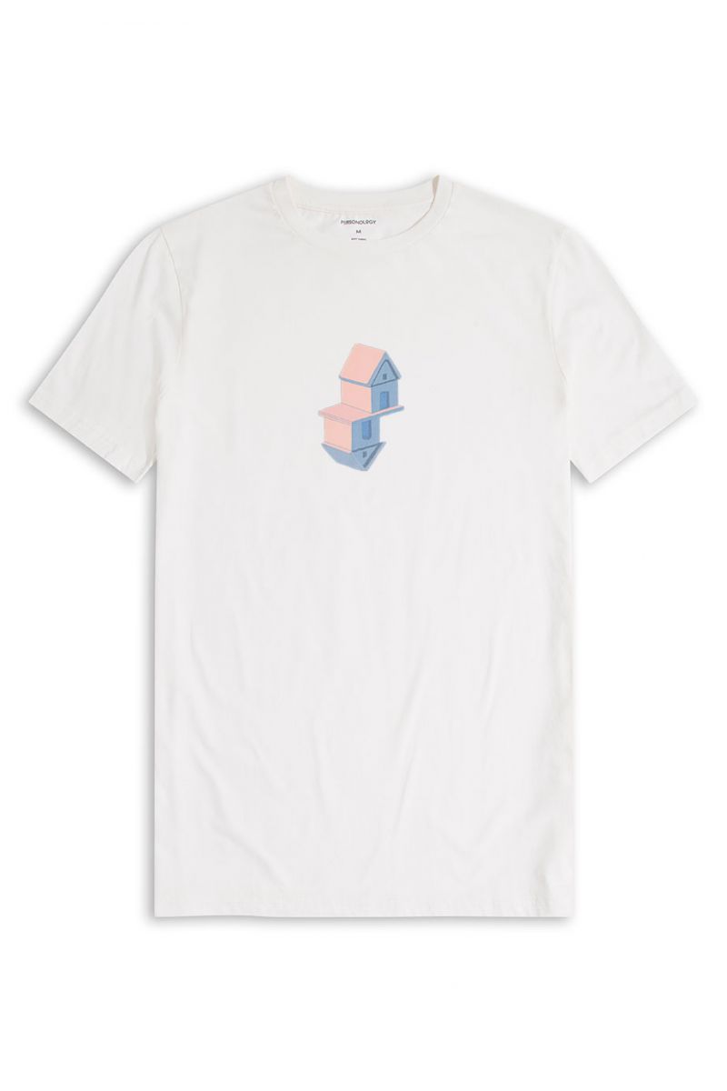 Off White Soft Fabric The Dream Design Short Sleeve Tee