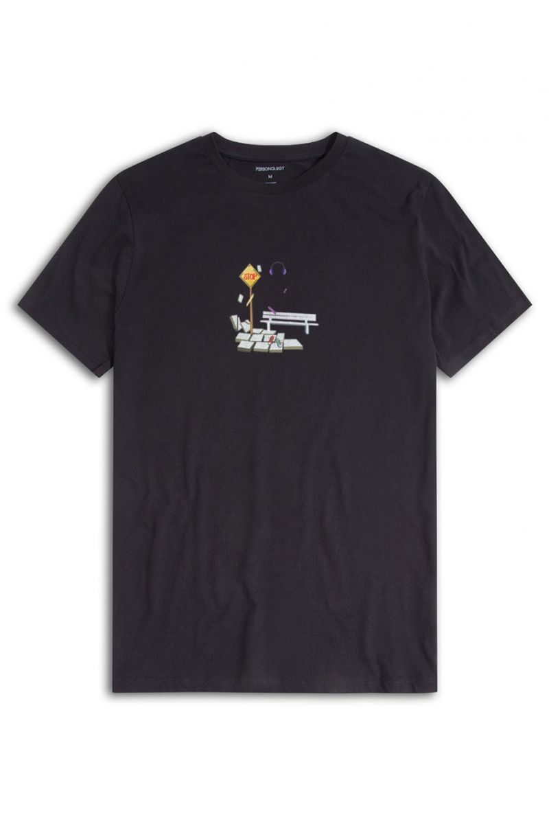 Black Soft Fabric Yuvica Design Short Sleeve Tee