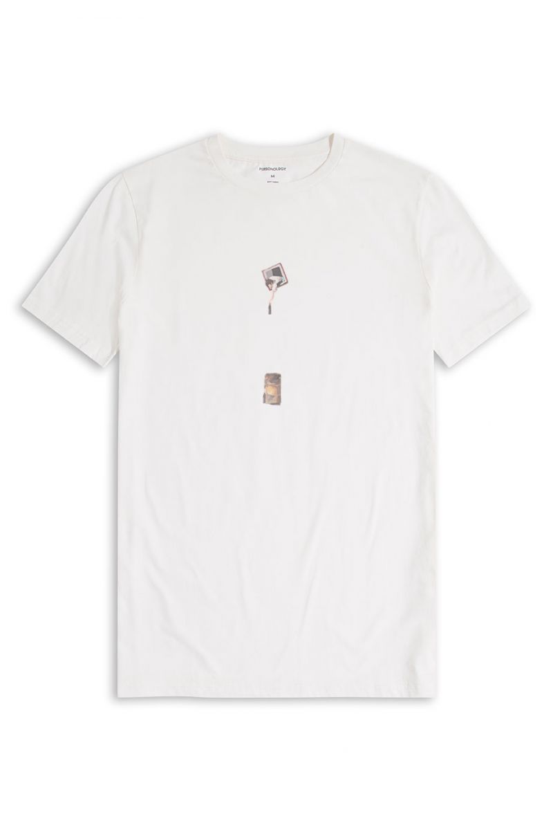 Off White Soft Fabric Drewol Design Short Sleeve Tee