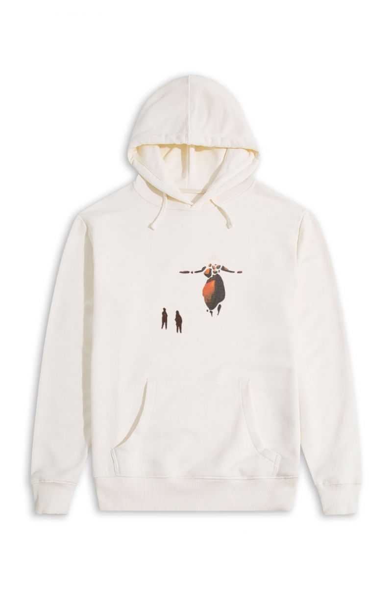 Ecru Premium Cotton Shield Maiden Design Pullover Hoodie