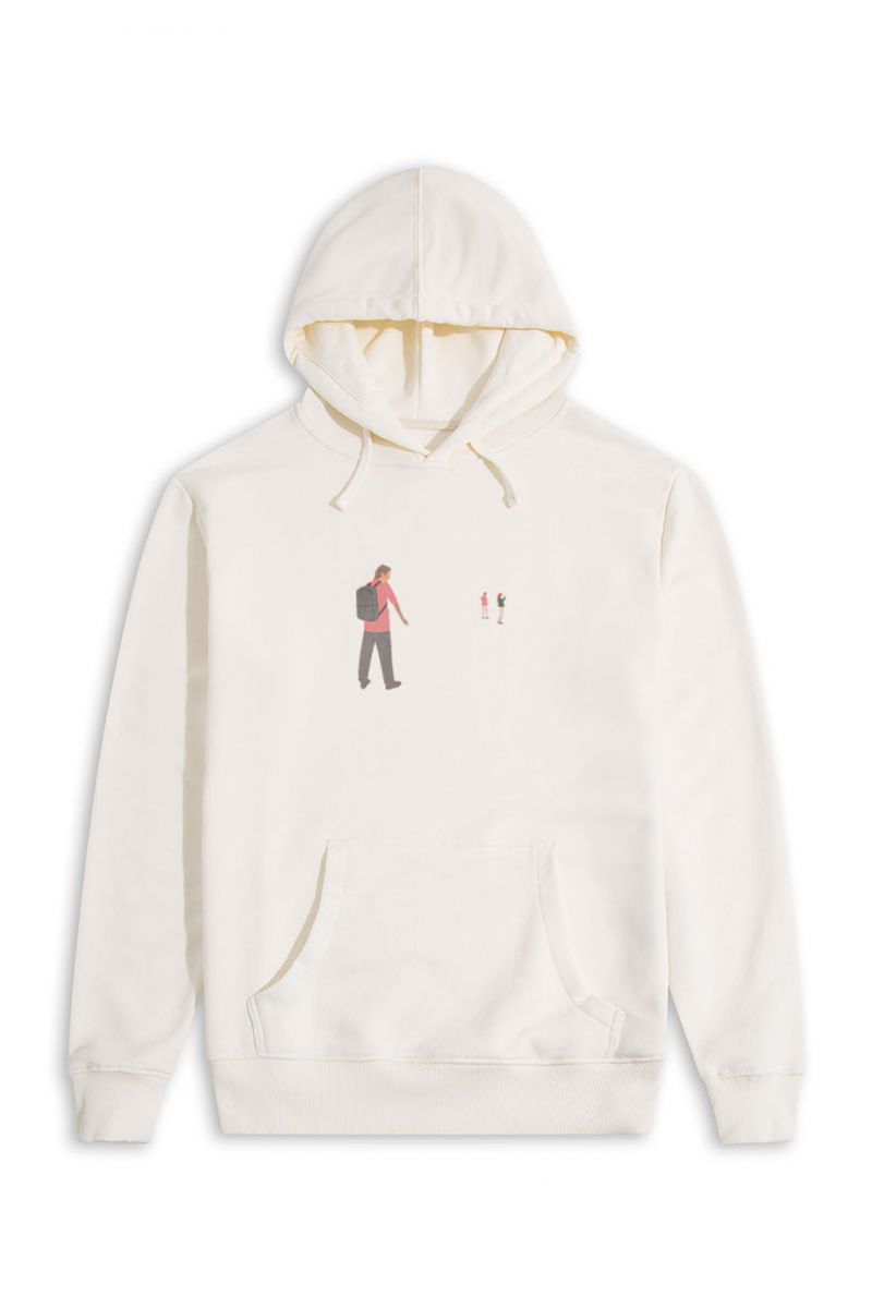 Ecru Premium Cotton Xuntos Design Pullover Hoodie