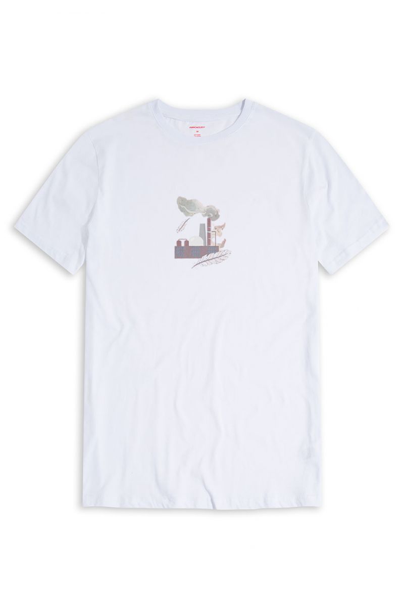White Soft Fabric Heliopause Design Short Sleeve Tee