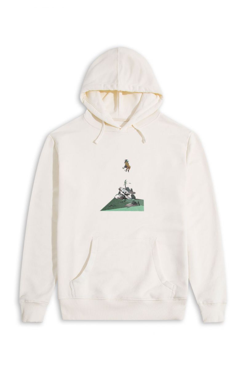 Ecru Premium Cotton Stumble Design Pullover Hoodie