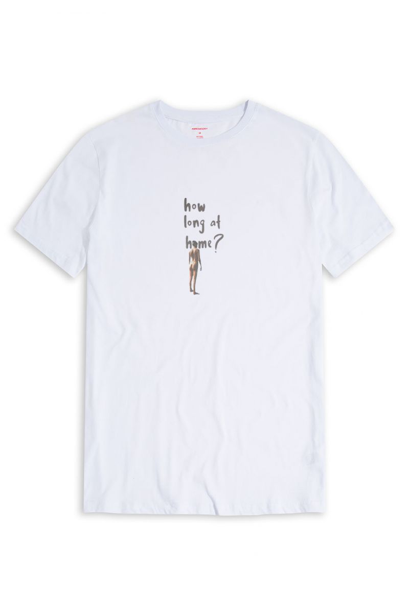 White Soft Fabric How Long at Home ? Design Short Sleeve Tee
