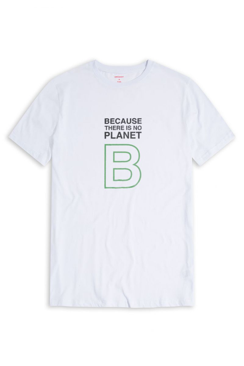 White Soft Fabric Because There is No Planet Design Short Sleeve Tee