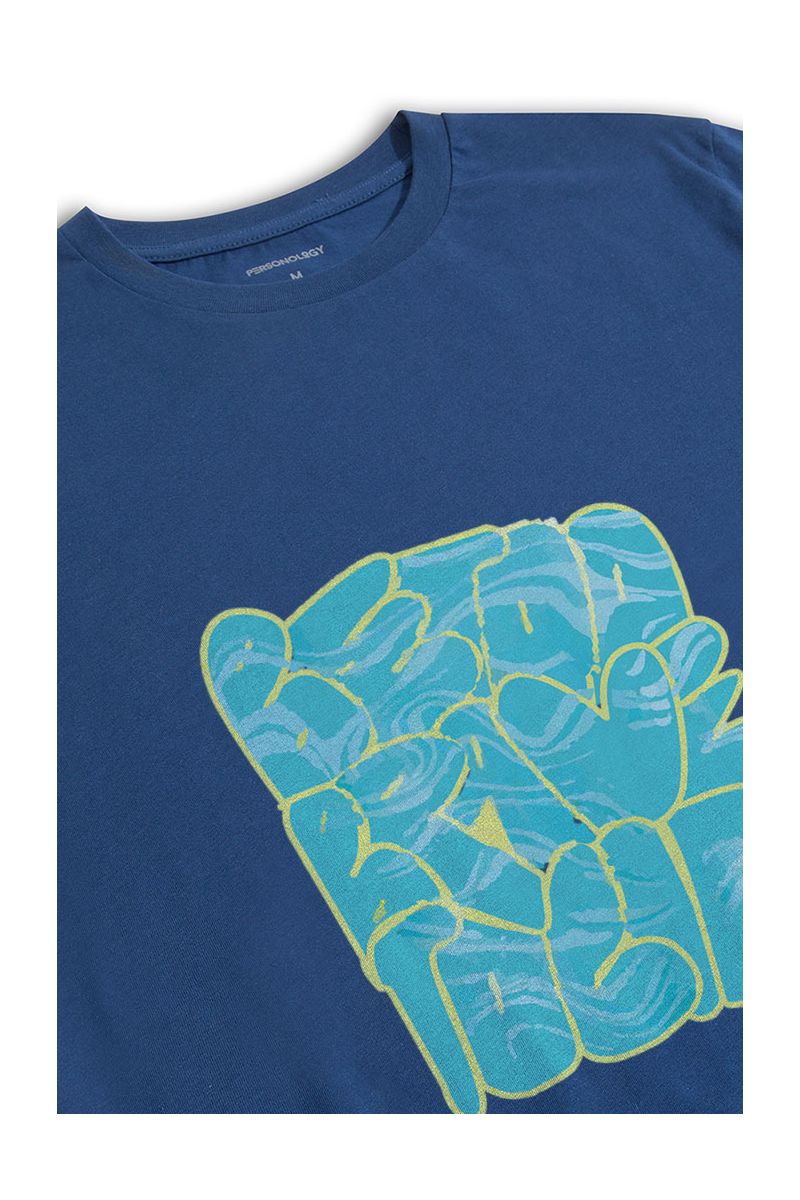 Navy Soft Fabric Brave Design Short Sleeve Tee