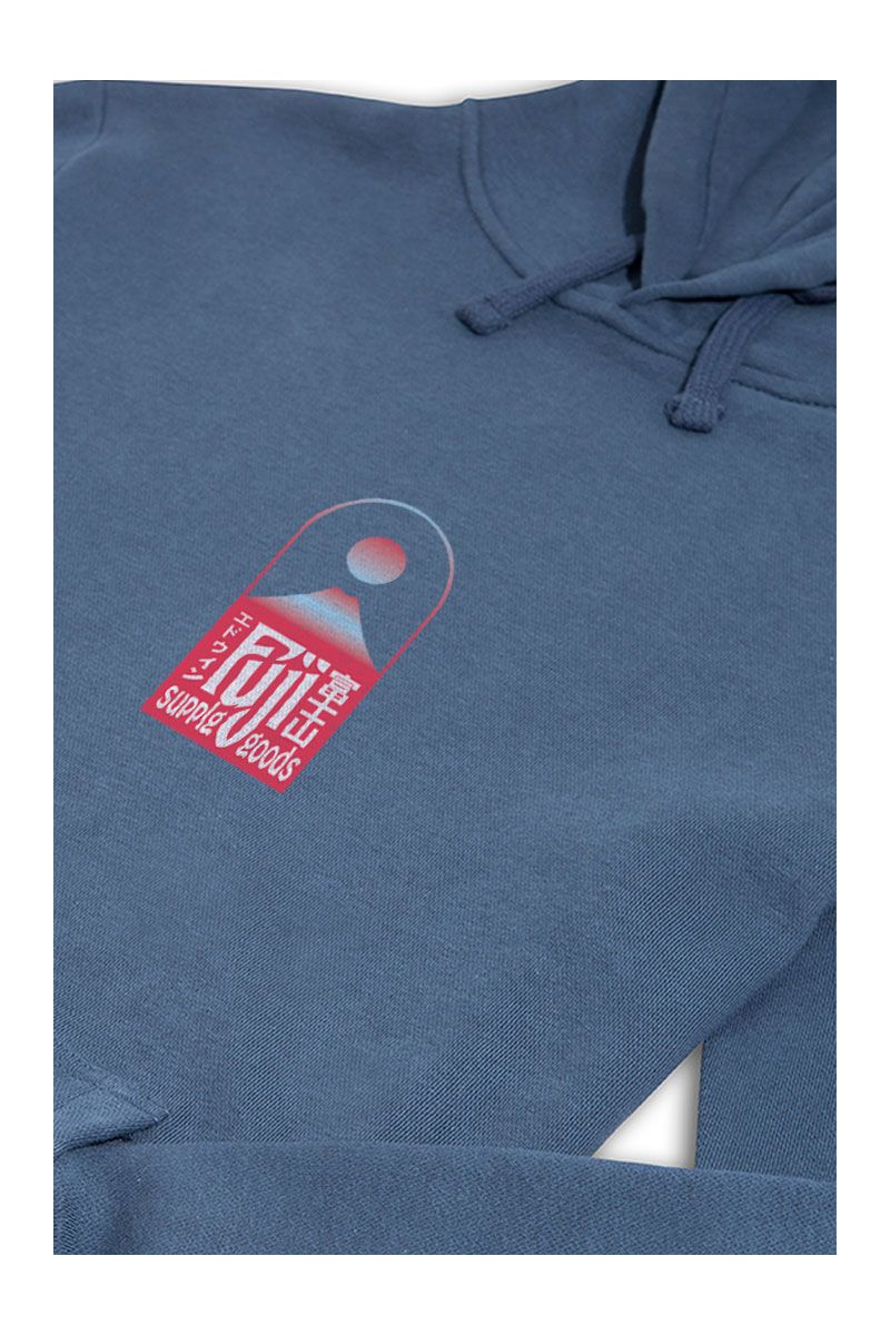 Navy Premium Cotton Fuji Design Pullover Hoodie