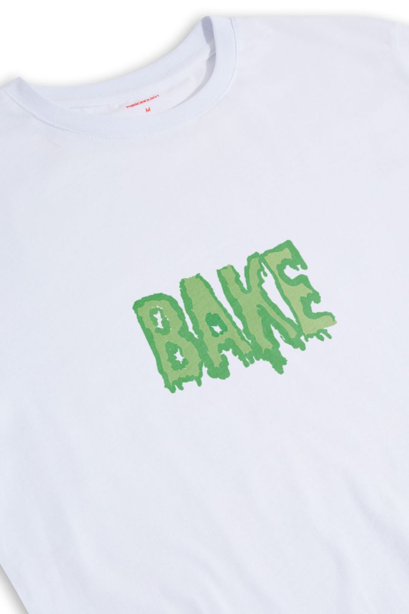 White Soft Fabric Bake Design Short Sleeve Tee