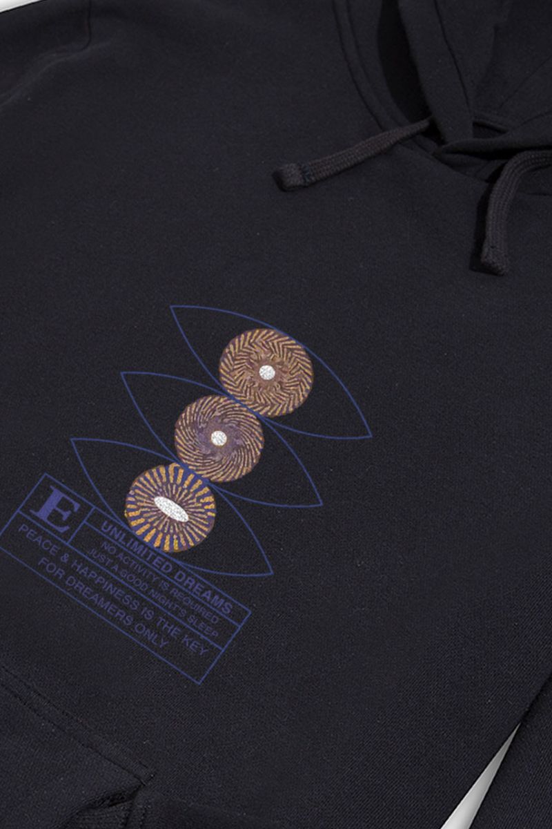 Black Premium Cotton Unlimited dreams Design Pullover Hoodie