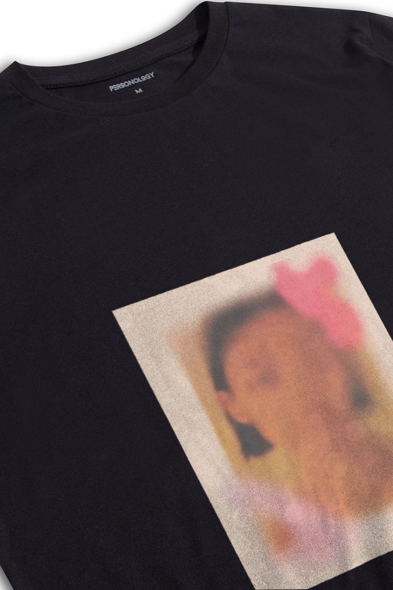 Black Soft Fabric Timthumb Design Short Sleeve Tee
