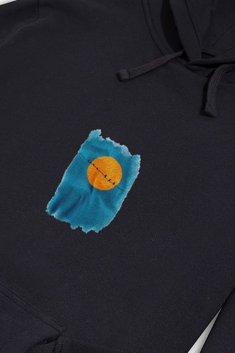 Black Premium Cotton Birds Design Pullover Hoodie