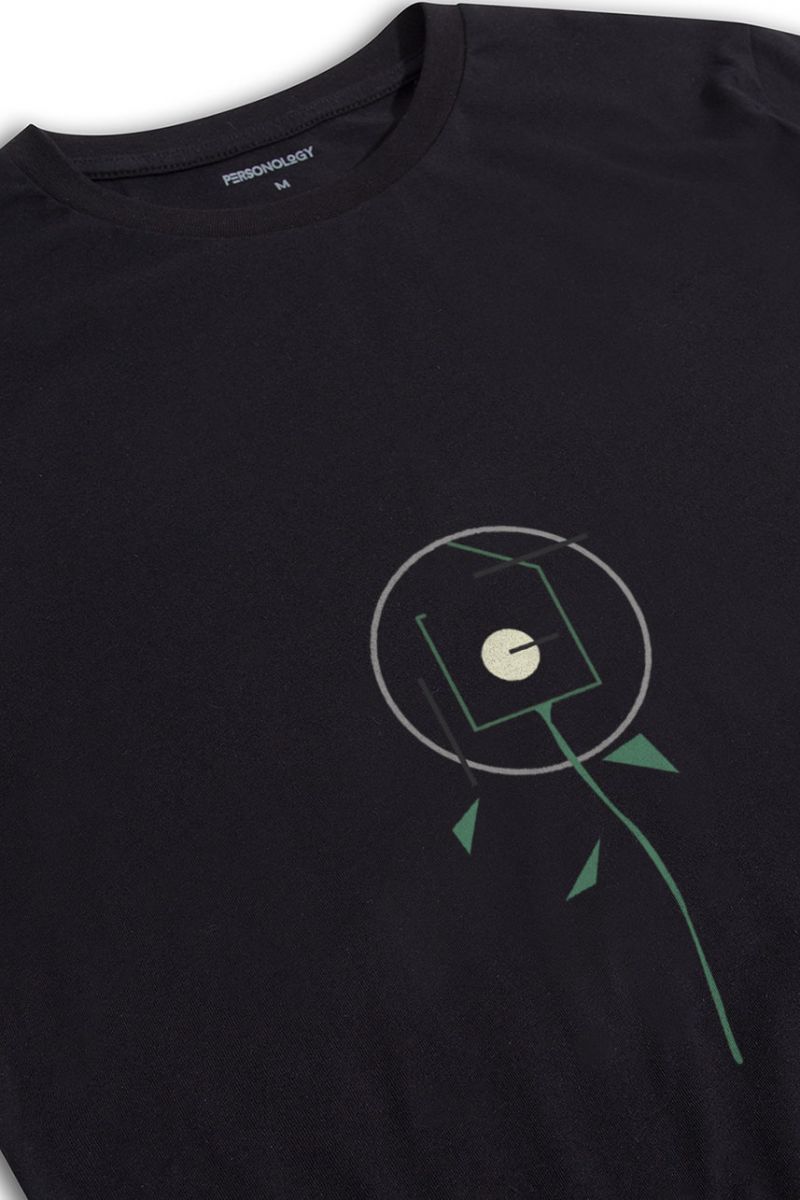 Black Soft Fabric Freedom Design Short Sleeve Tee