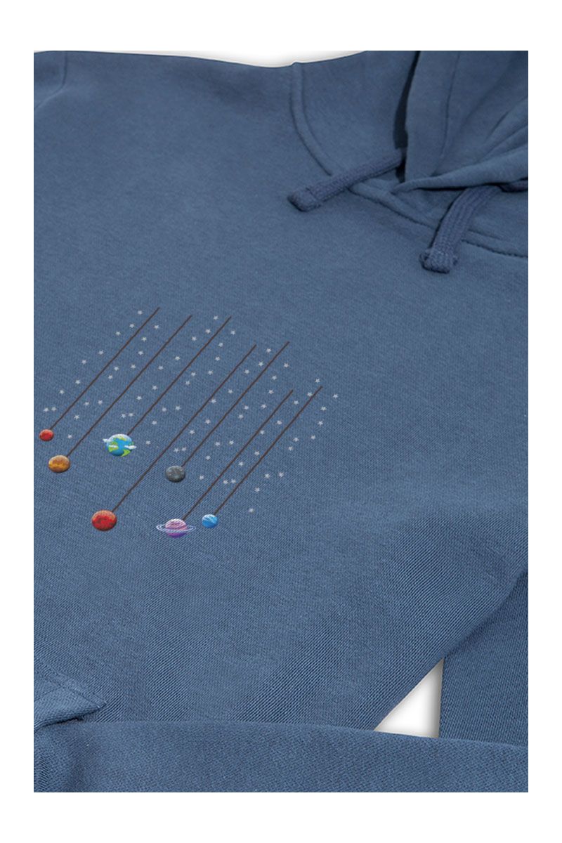 Navy Premium Cotton Galaxy Design Pullover Hoodie
