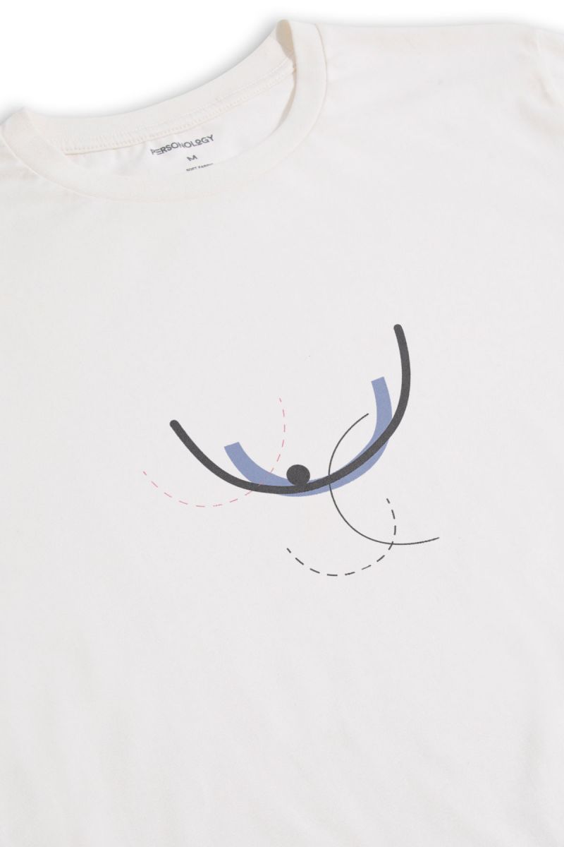 Off White Soft Fabric Merriment Design Short Sleeve Tee