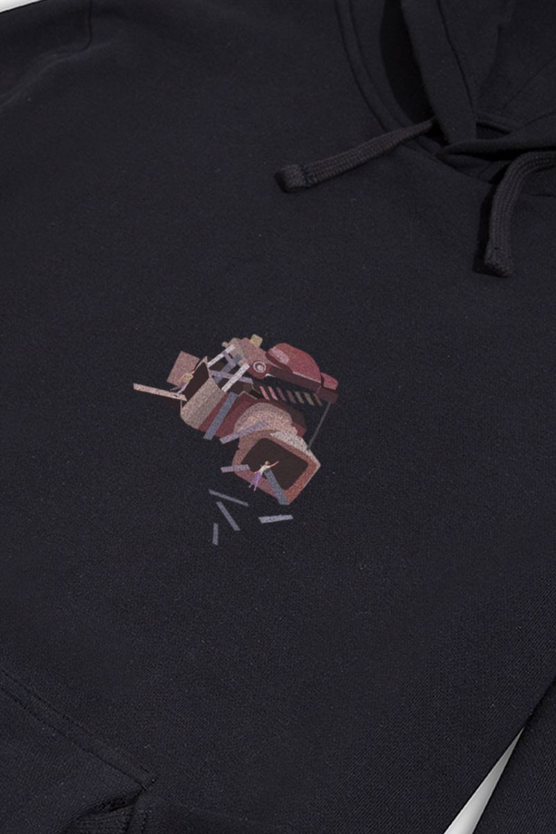 Black Premium Cotton Proi Design Pullover Hoodie