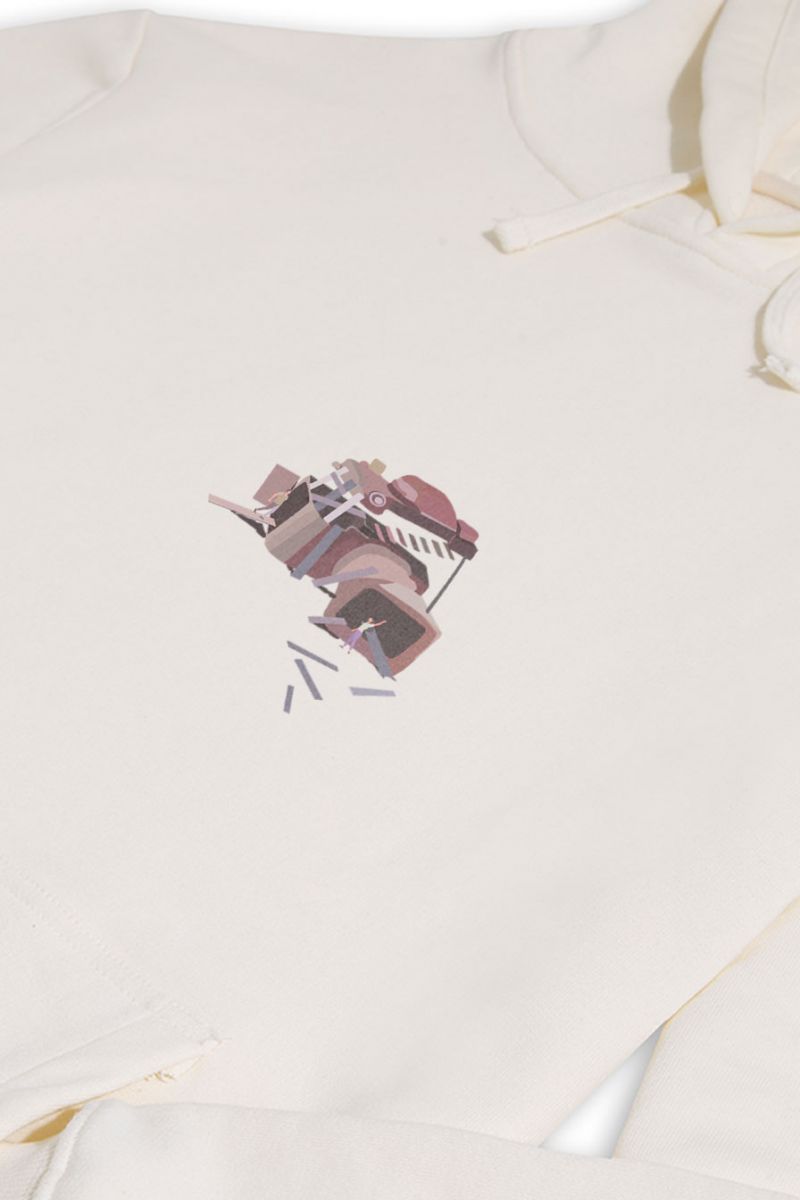 Ecru Premium Cotton Proi Design Pullover Hoodie