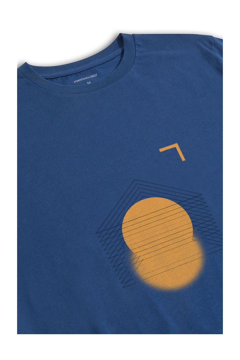 Navy Soft Fabric Search Sun Design Short Sleeve Tee
