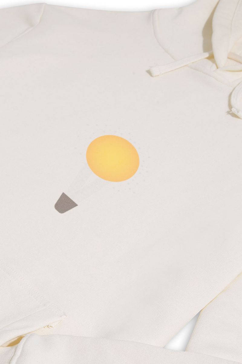 Ecru Premium Cotton Dawn Sun Design Pullover Hoodie